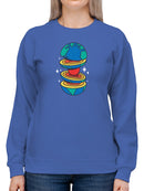 Sliced Earth Sweatshirt -SmartPrintsInk Designs