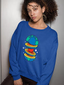 Sliced Earth Sweatshirt -SmartPrintsInk Designs