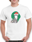 Kitten With Christmas Hat T-shirt -SmartPrintsInk Designs