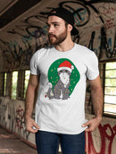 Kitten With Christmas Hat T-shirt -SmartPrintsInk Designs