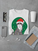 Kitten With Christmas Hat T-shirt -SmartPrintsInk Designs