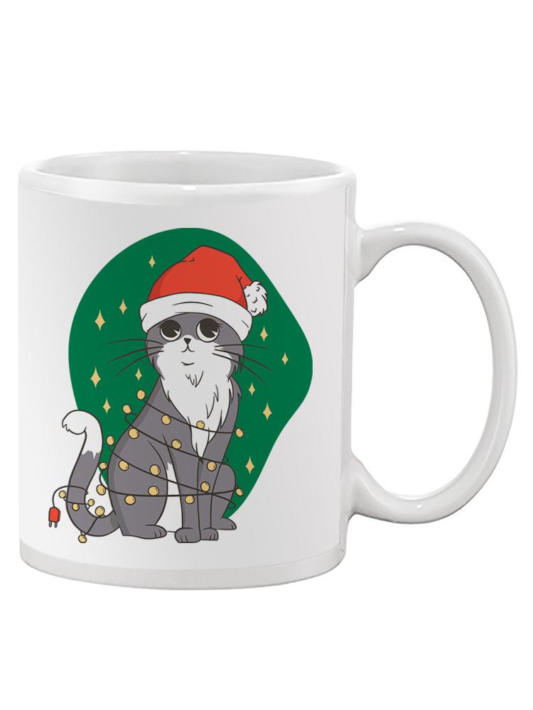 Kitten With Christmas Hat Mug -SmartPrintsInk Designs