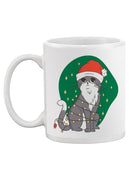 Kitten With Christmas Hat Mug -SmartPrintsInk Designs