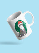 Kitten With Christmas Hat Mug -SmartPrintsInk Designs