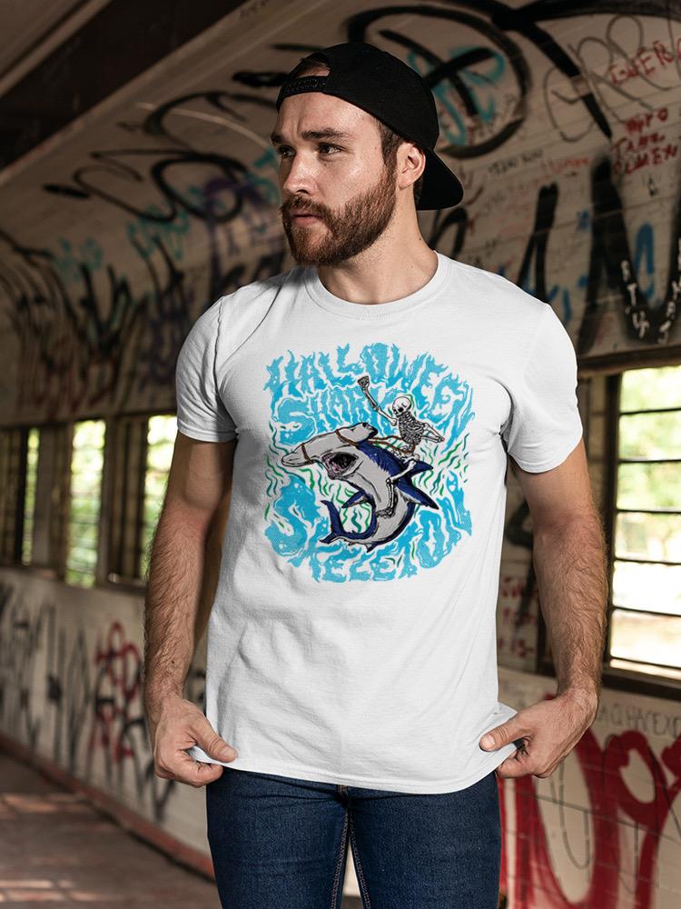 Halloween Shark Skeleton T-shirt -SmartPrintsInk Designs