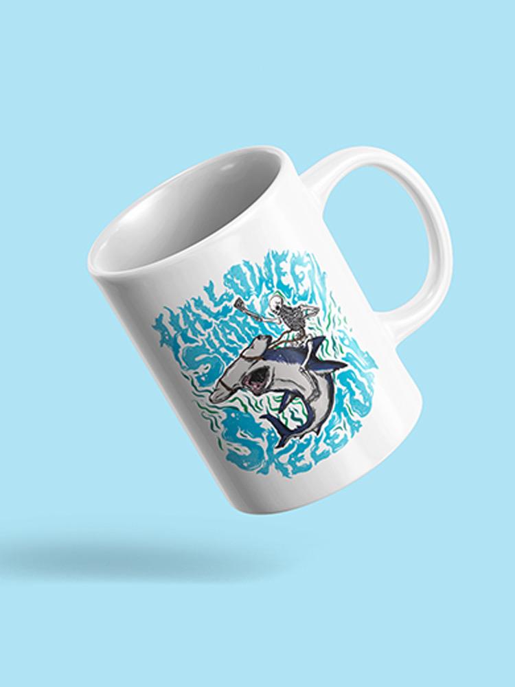 Halloween Shark Skeleton Mug -SmartPrintsInk Designs