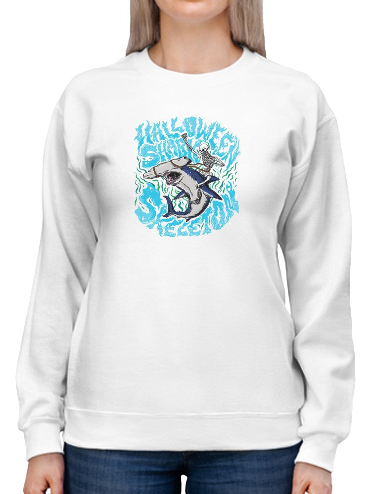 Halloween Shark Skeleton Hoodie or Sweatshirt -SmartPrintsInk Designs