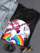 Santa Riding A Unicorn T-shirt -SmartPrintsInk Designs