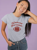 Weekend Forecast Football T-shirt -SmartPrintsInk Designs