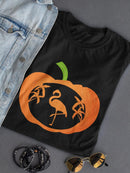 Flamingo Pumpkin T-shirt -SmartPrintsInk Designs