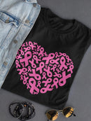 Breast Cancer Awareness Heart T-shirt -SmartPrintsInk Designs