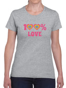 100 Percent Love T-shirt -SmartPrintsInk Designs