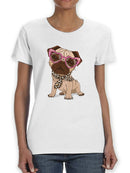 Pug With Heart Glasses T-shirt -SmartPrintsInk Designs
