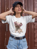Pug With Heart Glasses T-shirt -SmartPrintsInk Designs