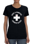 Save A Vampire T-shirt -SmartPrintsInk Designs