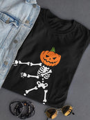 Dancing Pumpkin Skeleton T-shirt -SmartPrintsInk Designs