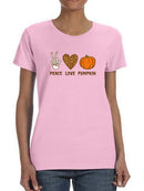 Peace Love And Pumpkin T-shirt -SmartPrintsInk Designs