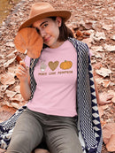 Peace Love And Pumpkin T-shirt -SmartPrintsInk Designs