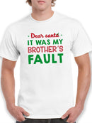 It Was My Brother's Fault Santa! T-shirt -SmartPrintsInk Designs