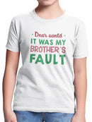 It Was My Brother's Fault Santa! T-shirt -SmartPrintsInk Designs