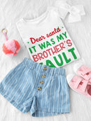 It Was My Brother's Fault Santa! T-shirt -SmartPrintsInk Designs