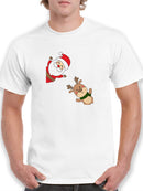Santa And Reindeer T-shirt -SmartPrintsInk Designs