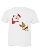 Santa And Reindeer T-shirt -SmartPrintsInk Designs