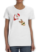 Santa And Reindeer T-shirt -SmartPrintsInk Designs
