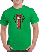 Tuxedo Style Red T-shirt -SmartPrintsInk Designs