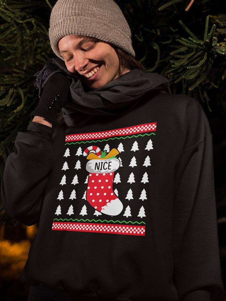 Nice Christmas Sock Sweatshirt -SmartPrintsInk Designs