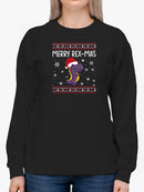Merry Rex-Mas Dinosaur Sweatshirt -SmartPrintsInk Designs