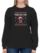 Merry Rex-Mas Dinosaur Sweatshirt -SmartPrintsInk Designs