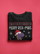 Merry Rex-Mas Dinosaur Sweatshirt -SmartPrintsInk Designs