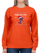 Merry Rex-Mas Dinosaur Sweatshirt -SmartPrintsInk Designs
