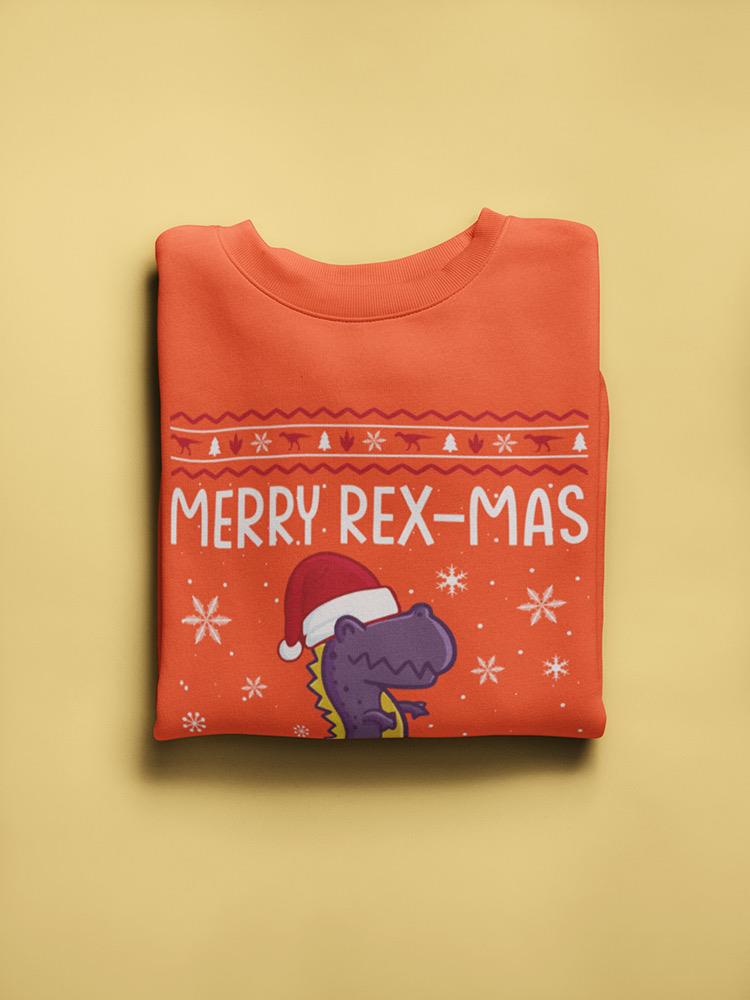 Merry Rex-Mas Dinosaur Sweatshirt -SmartPrintsInk Designs