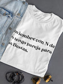 No Tengo Pareja De Fiestas T-shirt -SmartPrintsInk Designs