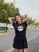 Skull Wth Bandana T-shirt -SmartPrintsInk Designs