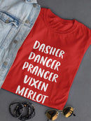 Christmas Reindeers and Wine T-shirt -SmartPrintsInk Designs