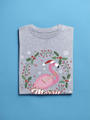 A Merry Christmas Flamingo T-shirt -SmartPrintsInk Designs