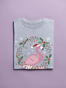 A Merry Christmas Flamingo T-shirt -SmartPrintsInk Designs