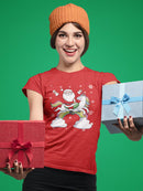 Santa Riding Unicorn T-shirt -SmartPrintsInk Designs