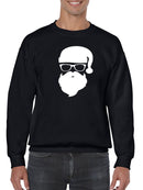 Santa With Glasses Sweatshirt -SmartPrintsInk Designs