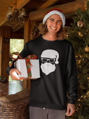 Santa With Glasses Sweatshirt -SmartPrintsInk Designs