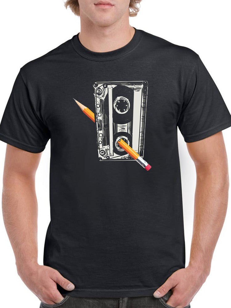 Cassette And Pencil T-shirt -SmartPrintsInk Designs