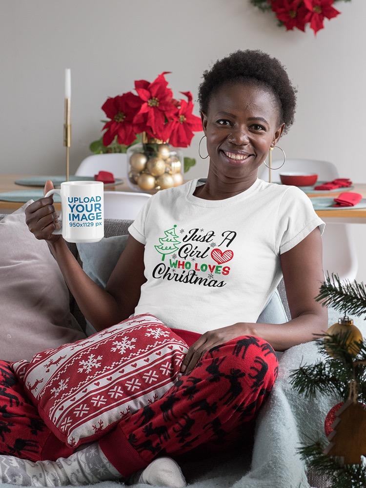 A Girl Who Loves Christmas T-shirt -SmartPrintsInk Designs