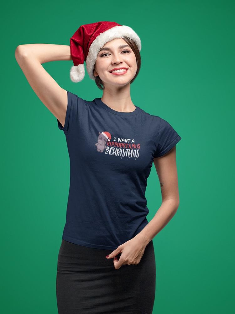 Hippopotamus For Christmas T-shirt -SmartPrintsInk Designs