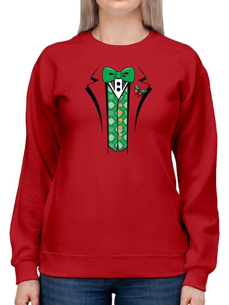 Christmas Tux Sweatshirt -SmartPrintsInk Designs