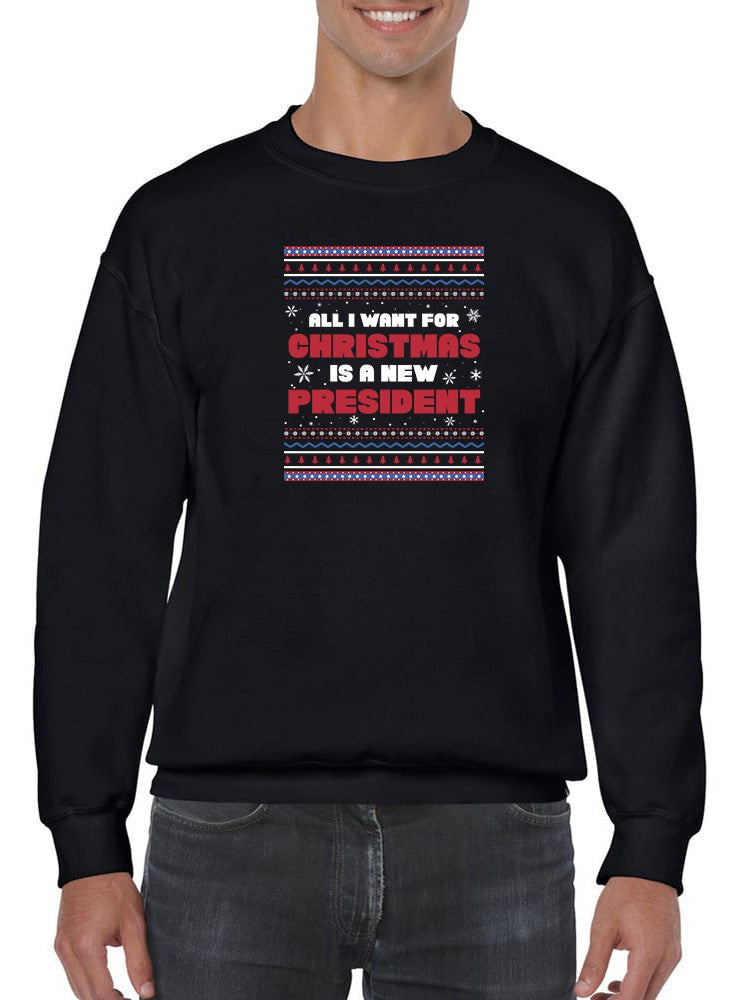 New President For Christmas Sweatshirt -SmartPrintsInk Designs
