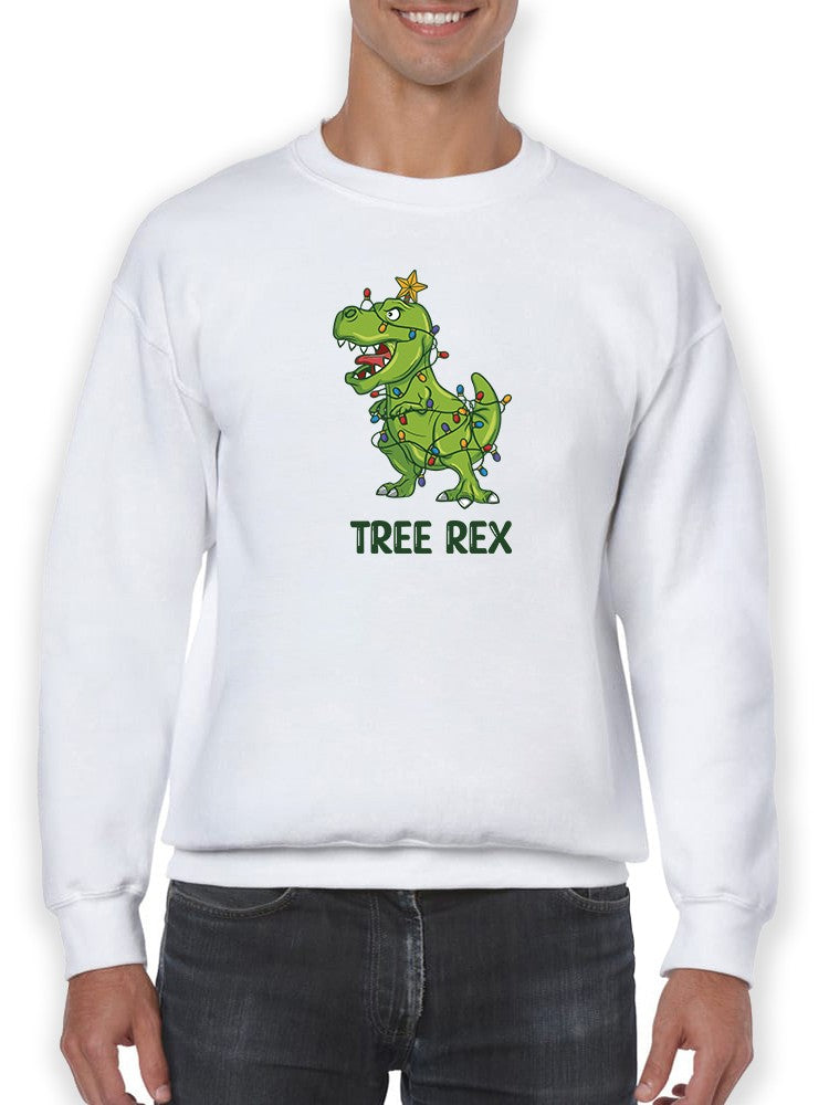 Christmas Tree Rex Sweatshirt -SmartPrintsInk Designs