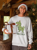 Christmas Tree Rex Sweatshirt -SmartPrintsInk Designs